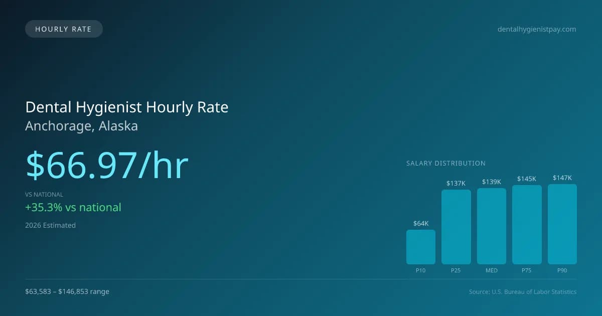 Dental Hygienist Hourly Rate in Anchorage, AK — 2026 est., based on 2025 BLS